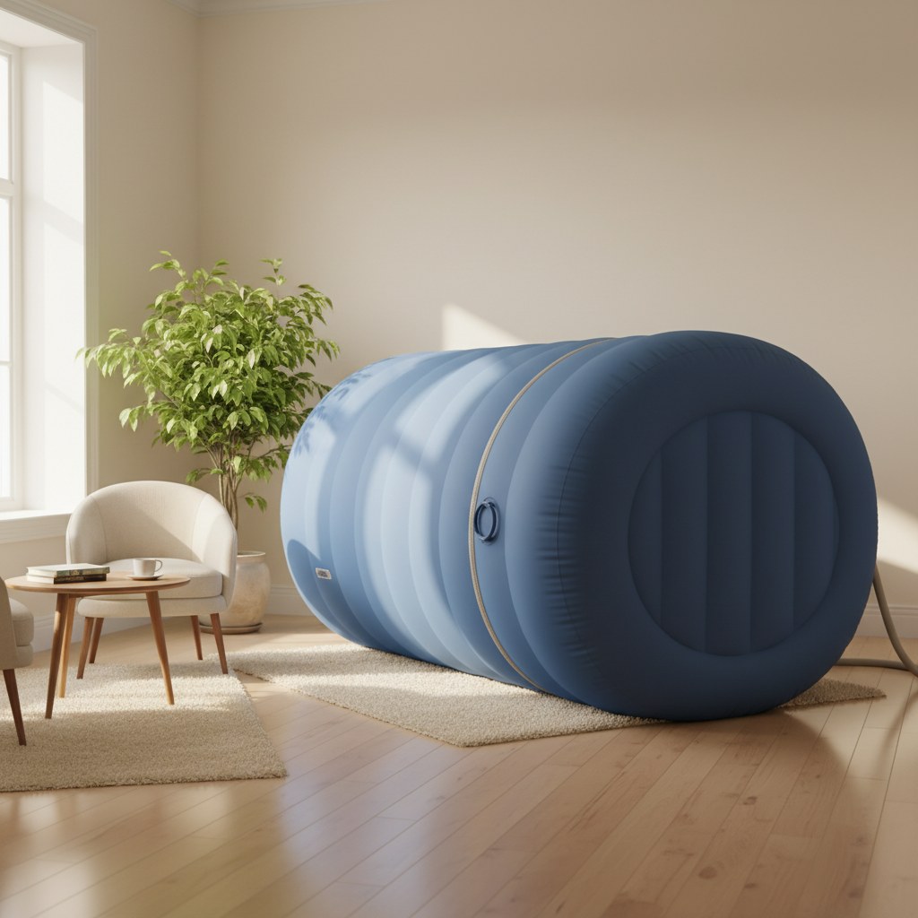 Mild hyperbaric oxygen therapy chamber in a calm West Knoxville wellness clinic